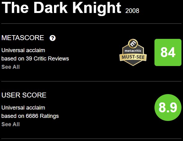 The Dark Knight - Metacritic