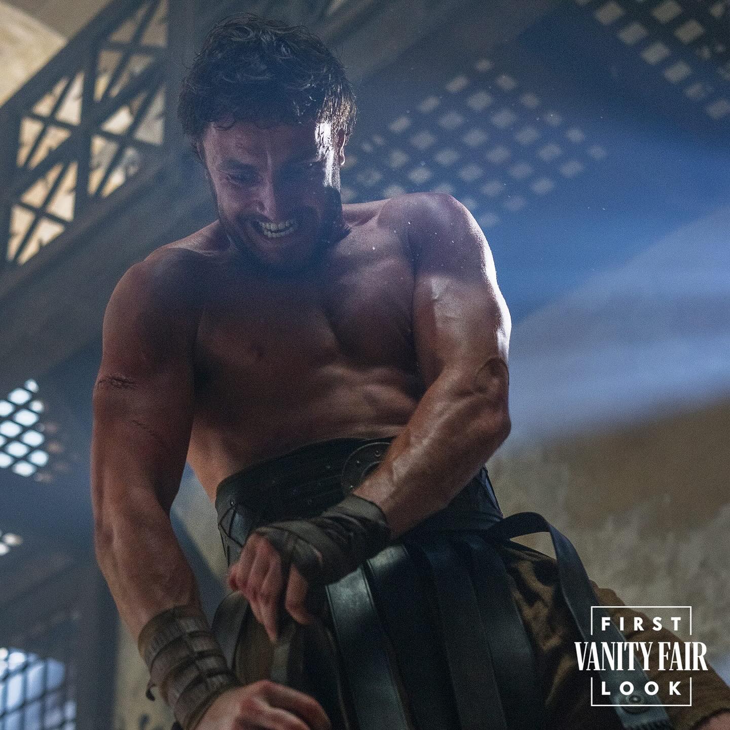 Photo by Vanity Fair on July 01, 2024. May be an image of 1 person, poster, hammer, kilt, sword and text. (1).jpg